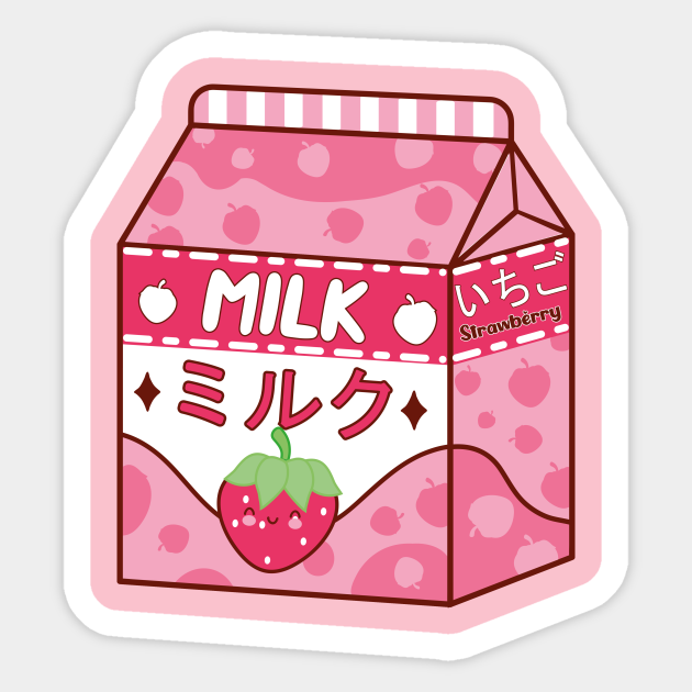 Manga Anime Strawberry Japanese Milk Carton Box Japanese Milk Carton Sticker Teepublic 